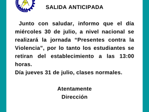 SALIDA ANTICIPADA